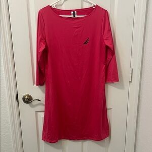 Nautica Hot Pink Long Sleeve Dress/Cover up